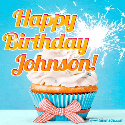 Happy Birthday, Johnson! Elegant cupcake with a sparkler.