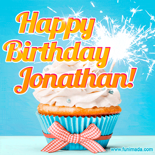 Happy Birthday, Jonathan! Elegant cupcake with a sparkler.