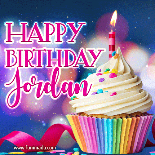 Happy Birthday Jordan - Lovely Animated GIF