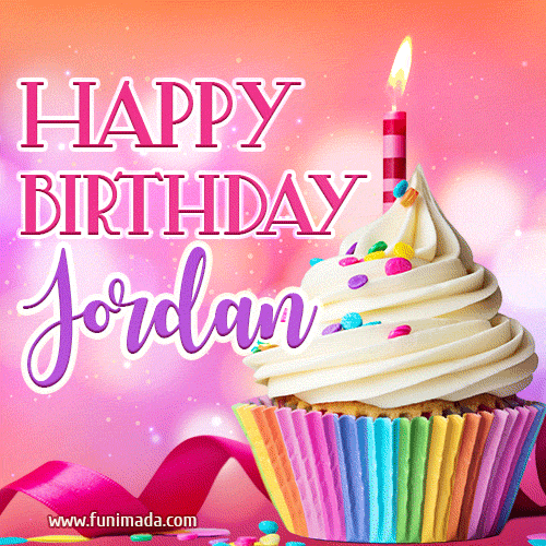 Happy Birthday Jordan - Lovely Animated GIF
