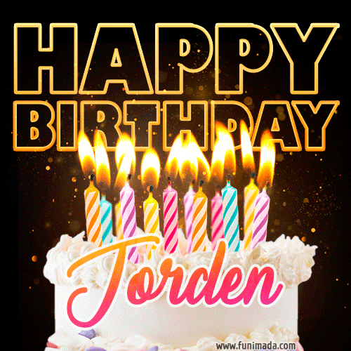 Jorden - Animated Happy Birthday Cake GIF for WhatsApp