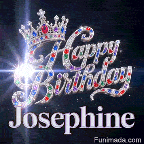 A bright white lens flare shining from diamond cursive letters with the name Josephine written in metallic font.