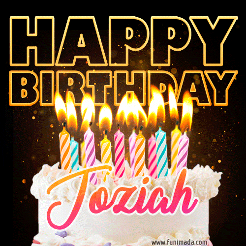 Joziah - Animated Happy Birthday Cake GIF for WhatsApp