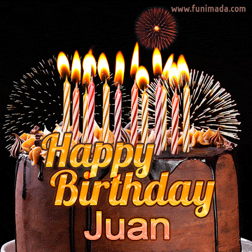 Chocolate Happy Birthday Cake for Juan (GIF)