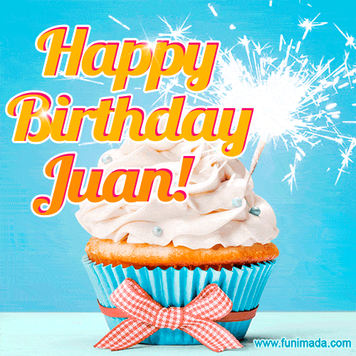 Happy Birthday, Juan! Elegant cupcake with a sparkler.