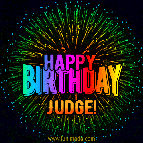 New Bursting with Colors Happy Birthday Judge GIF and Video with Music