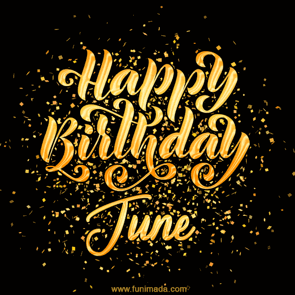 Happy Birthday Card for June - Download GIF and Send for Free