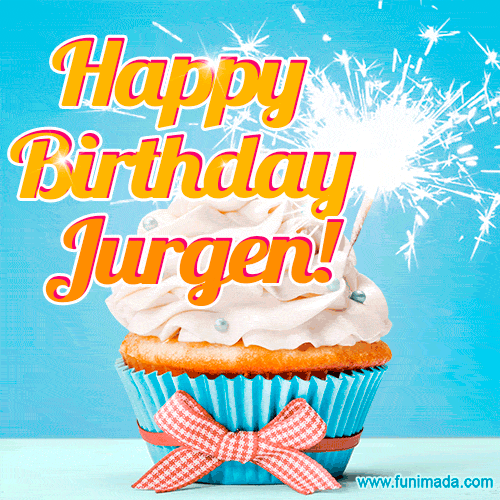 Happy Birthday, Jurgen! Elegant cupcake with a sparkler.