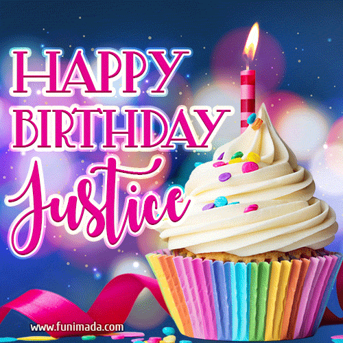 Happy Birthday Justice - Lovely Animated GIF