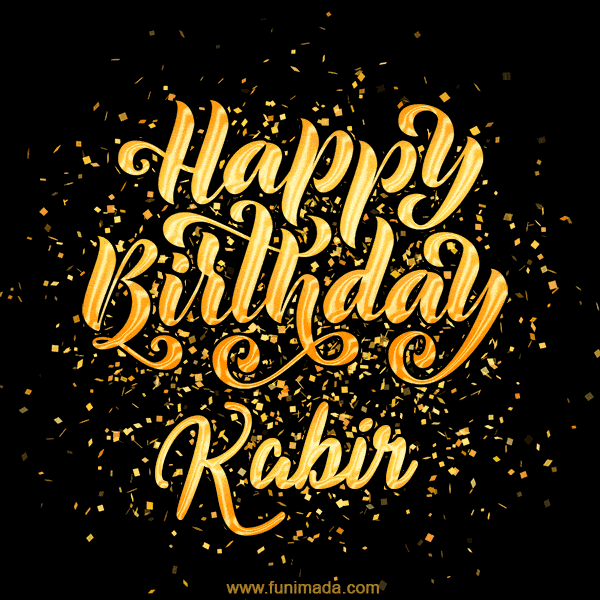Happy Birthday Card for Kabir - Download GIF and Send for Free