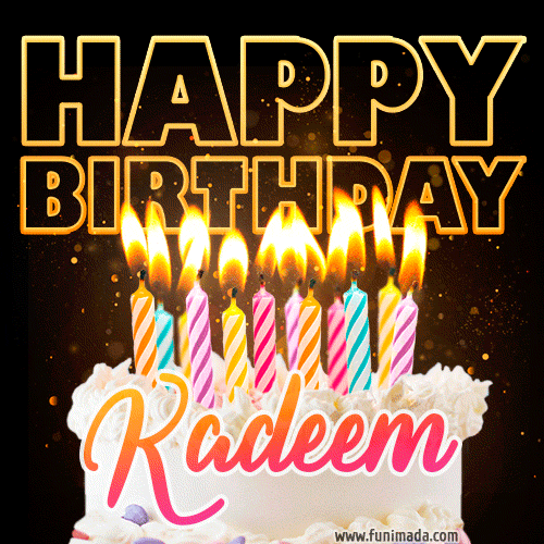 Kadeem - Animated Happy Birthday Cake GIF for WhatsApp