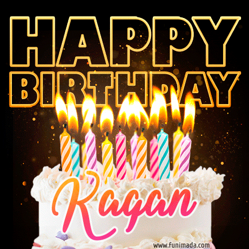 Kagan - Animated Happy Birthday Cake GIF for WhatsApp