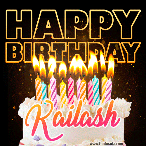 Kailash - Animated Happy Birthday Cake GIF for WhatsApp