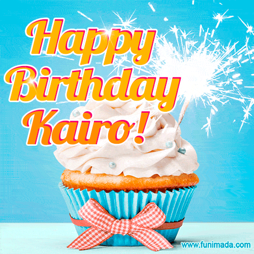 Happy Birthday, Kairo! Elegant cupcake with a sparkler.