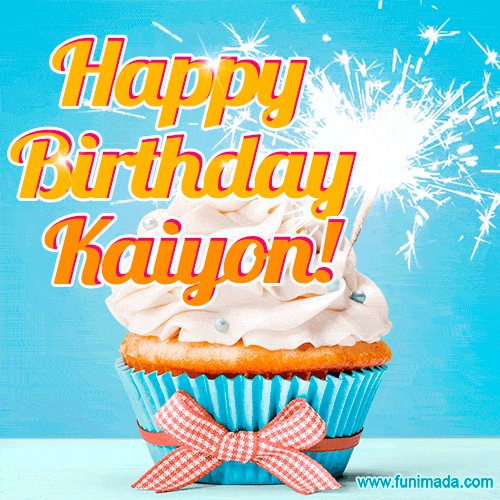 Happy Birthday, Kaiyon! Elegant cupcake with a sparkler.