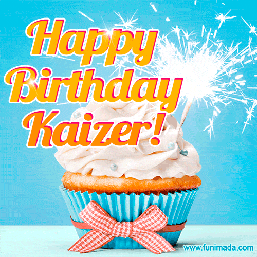 Happy Birthday, Kaizer! Elegant cupcake with a sparkler.