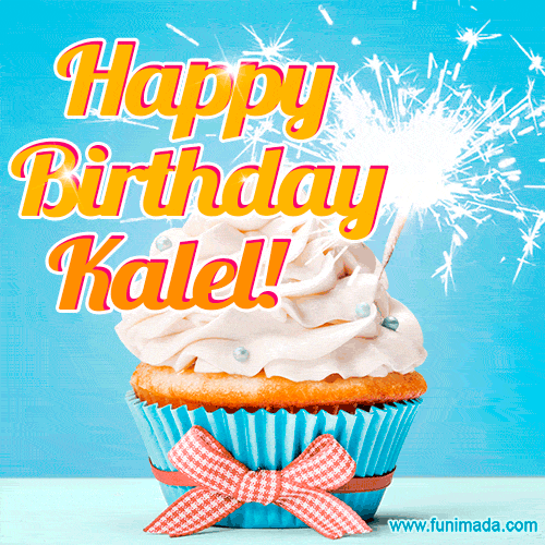 Happy Birthday, Kalel! Elegant cupcake with a sparkler.