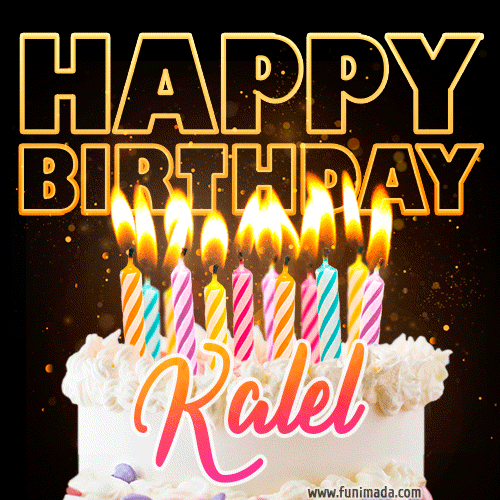 Kalel - Animated Happy Birthday Cake GIF for WhatsApp
