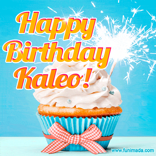 Happy Birthday, Kaleo! Elegant cupcake with a sparkler.
