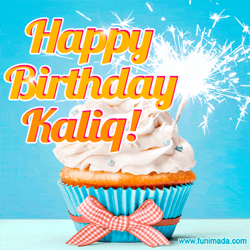 Happy Birthday, Kaliq! Elegant cupcake with a sparkler.
