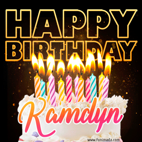 Kamdyn - Animated Happy Birthday Cake GIF for WhatsApp