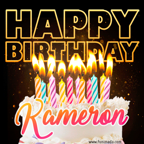Kameron - Animated Happy Birthday Cake GIF for WhatsApp