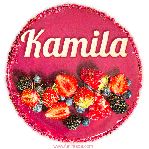 Happy Birthday Cake with Name Kamila - Free Download