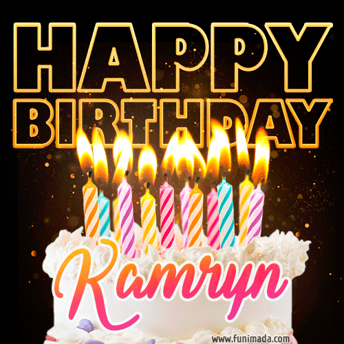 Kamryn - Animated Happy Birthday Cake GIF Image for WhatsApp