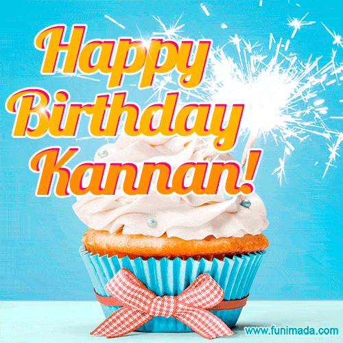 Happy Birthday, Kannan! Elegant cupcake with a sparkler.