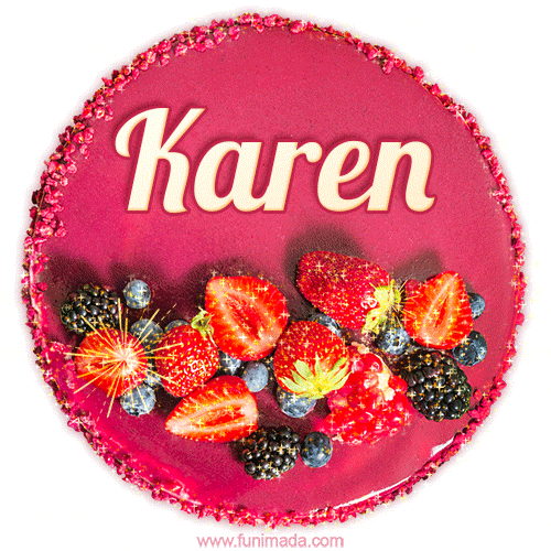 Happy Birthday Cake with Name Karen - Free Download