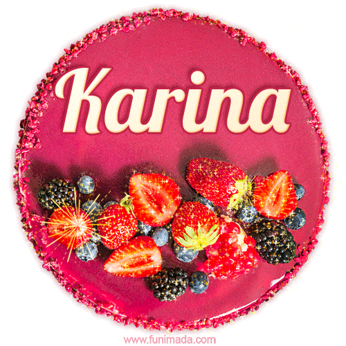 Happy Birthday Cake with Name Karina - Free Download