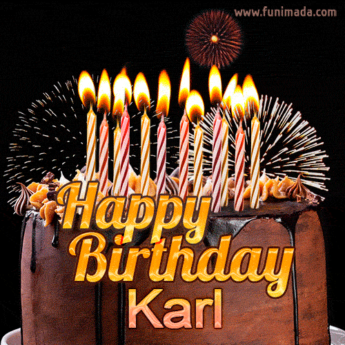 Chocolate Happy Birthday Cake for Karl (GIF)