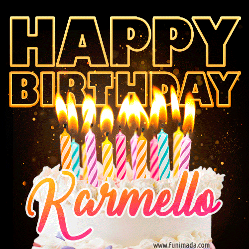 Karmello - Animated Happy Birthday Cake GIF for WhatsApp