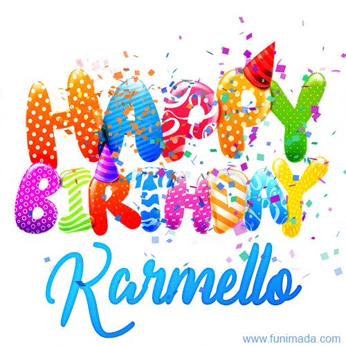 Happy Birthday Karmello - Creative Personalized GIF With Name