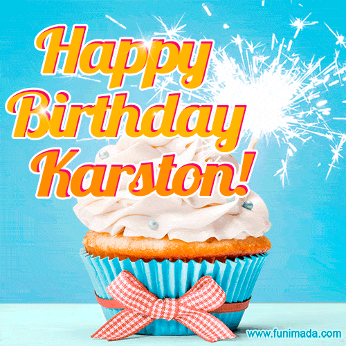 Happy Birthday, Karston! Elegant cupcake with a sparkler.