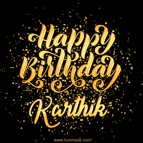 Happy Birthday Card for Karthik - Download GIF and Send for Free