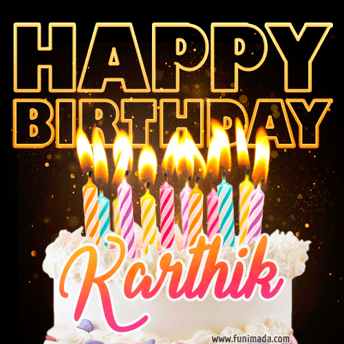 Karthik - Animated Happy Birthday Cake GIF for WhatsApp