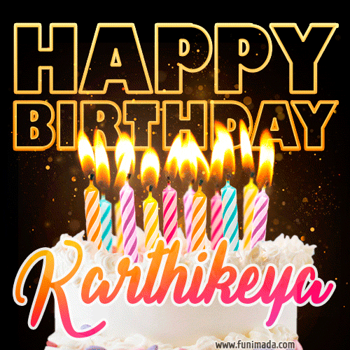 Karthikeya - Animated Happy Birthday Cake GIF for WhatsApp
