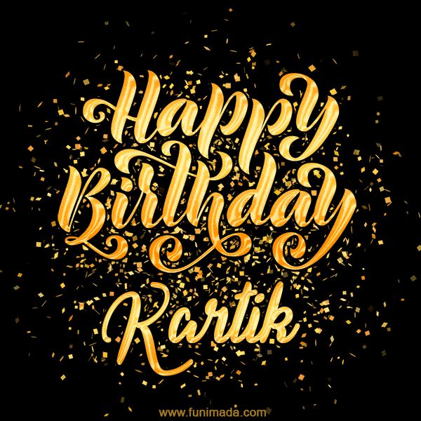 Happy Birthday Card for Kartik - Download GIF and Send for Free