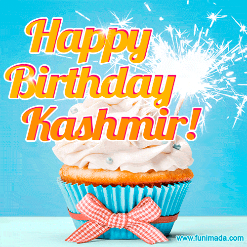 Happy Birthday, Kashmir! Elegant cupcake with a sparkler.
