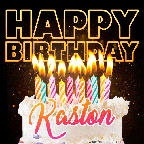 Kaston - Animated Happy Birthday Cake GIF for WhatsApp