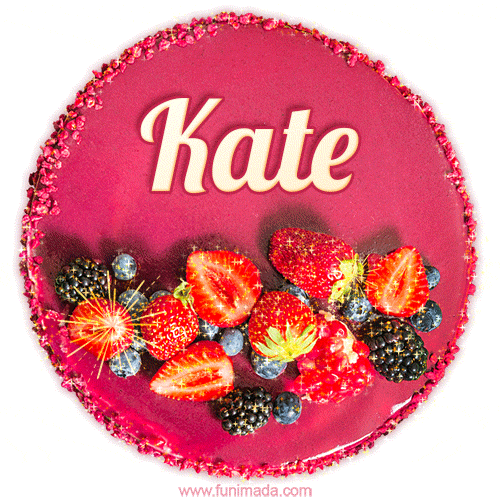 Happy Birthday Cake with Name Kate - Free Download