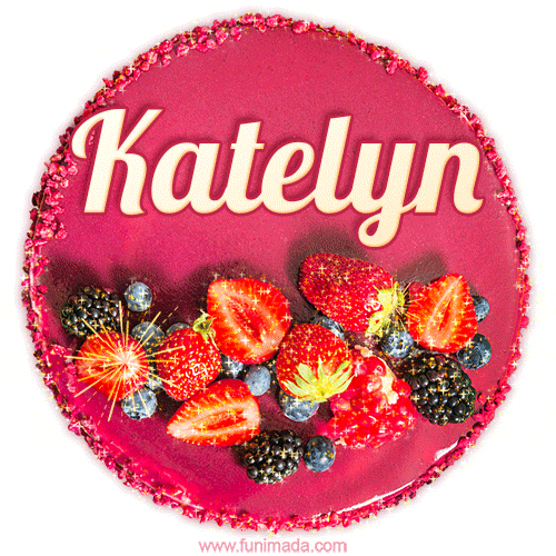 Happy Birthday Cake with Name Katelyn - Free Download