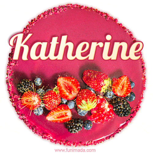 Happy Birthday Cake with Name Katherine - Free Download