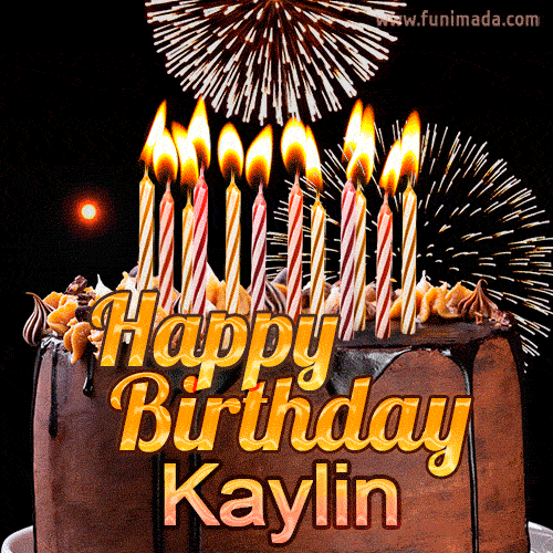 Chocolate Happy Birthday Cake for Kaylin (GIF)