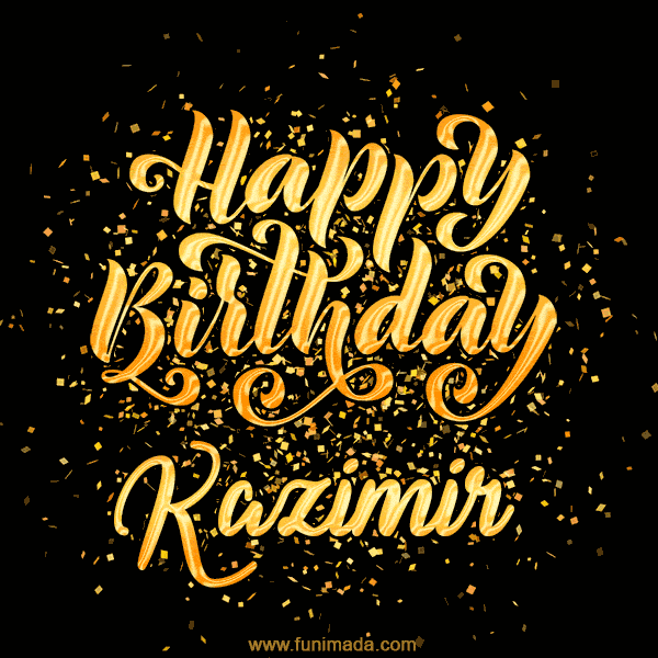 Happy Birthday Card for Kazimir - Download GIF and Send for Free