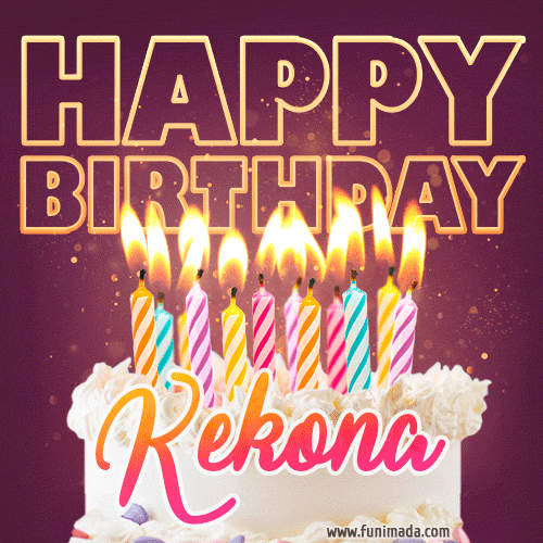 Kekona - Animated Happy Birthday Cake GIF Image for WhatsApp