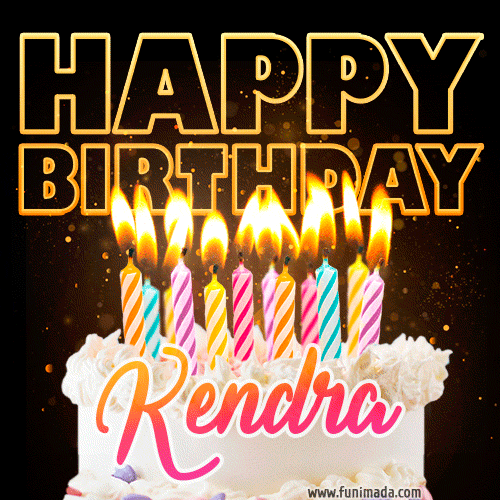 Kendra - Animated Happy Birthday Cake GIF Image for WhatsApp