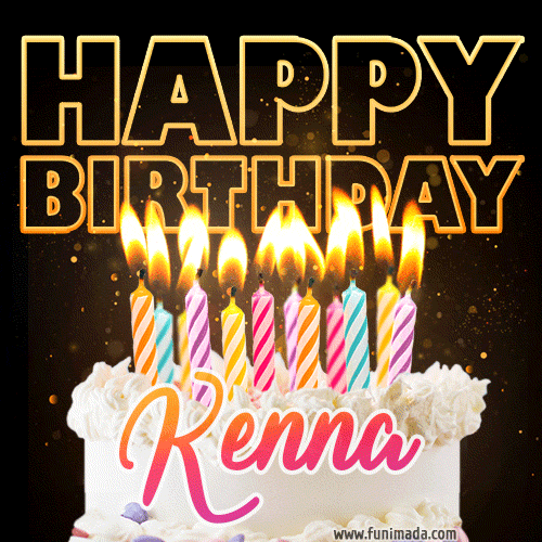 Kenna - Animated Happy Birthday Cake GIF Image for WhatsApp