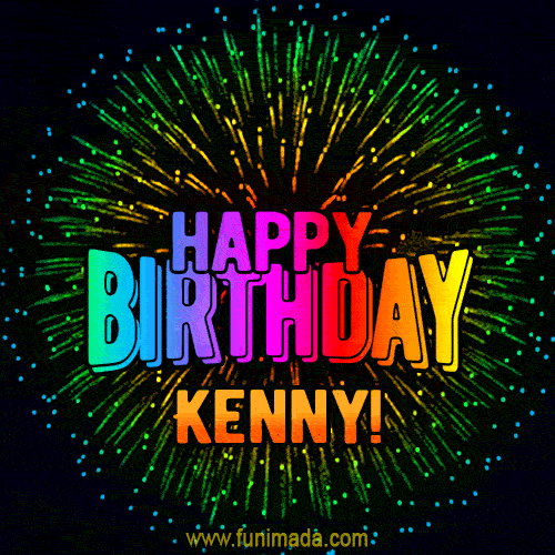New Bursting with Colors Happy Birthday Kenny GIF and Video with Music